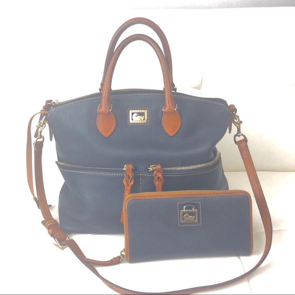 Navy Dooney & Bourke Handbag & Matching Wallet